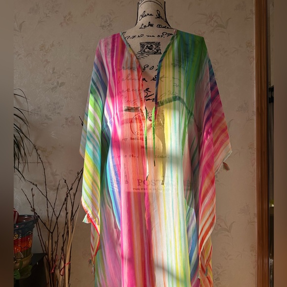 Bleu Rod Beattie.Caftan Cover.up. Size S/M - Picture 13 of 13